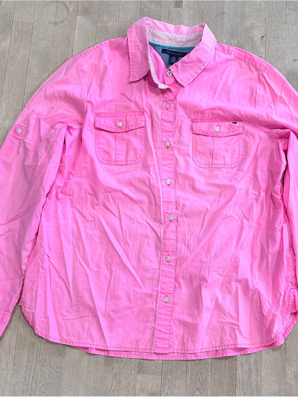 Tommy Hilfiger Pink Collared Button-Up Shirt
